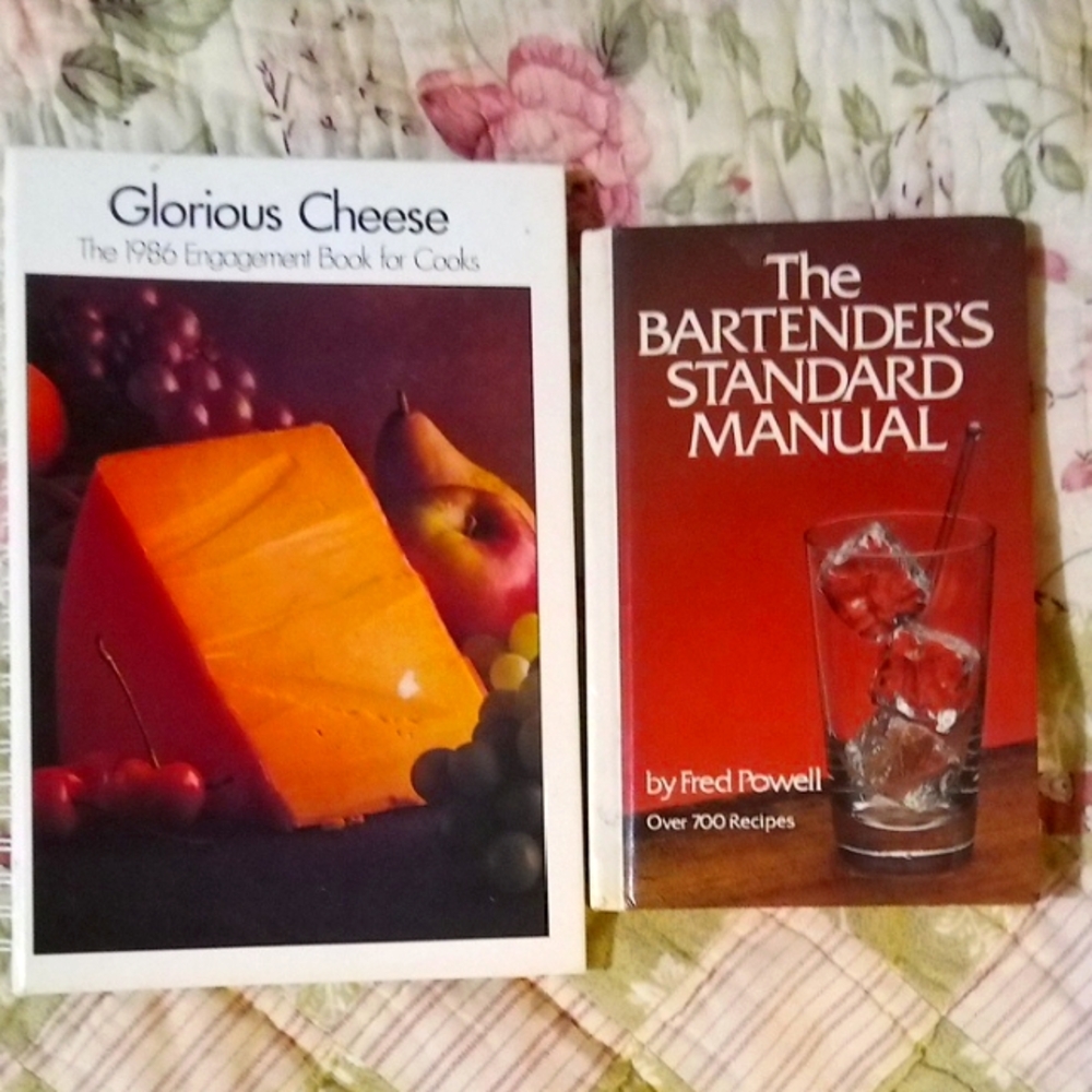 Glorious Cheese and Bartender's Standard Manual Books Vintage